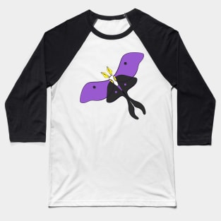 Nonbinary Pride Moth Baseball T-Shirt